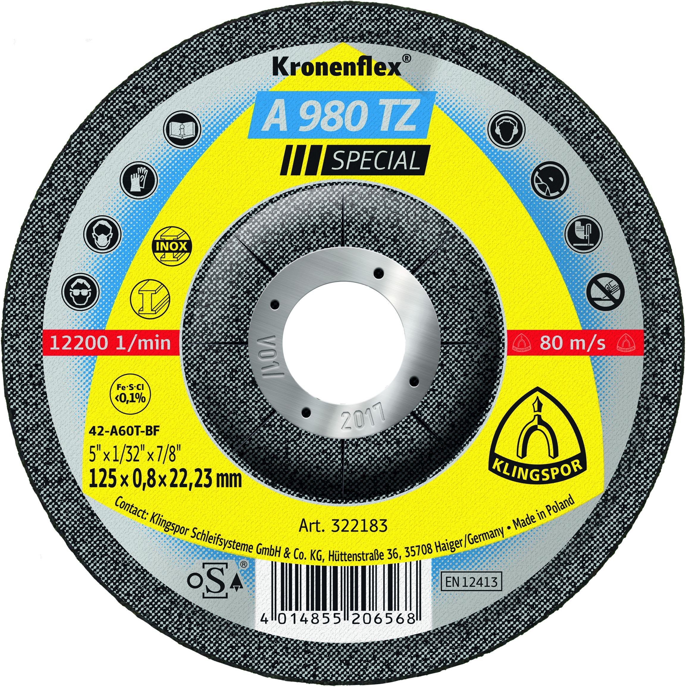 Klingspor 340936 Lot de 25 disques à tronçonner flexibles A 346 115 mm x 1,6 mm x 22,23 mm